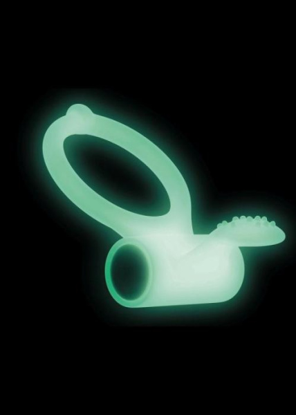 купить Эрекционное кольцо Dorcel Power Clit White PHOSPHO с вибрацией, белое, светится в темноте
