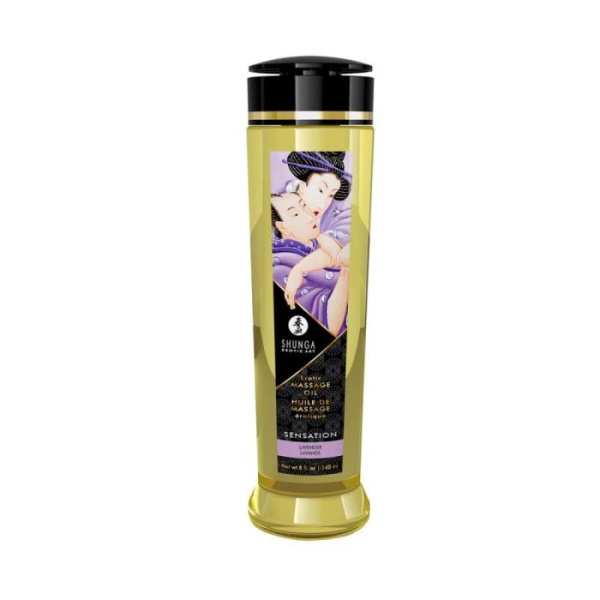 купить Массажное масло Shunga Sensation - Lavender (240 мл) натуральное увлажняющее
