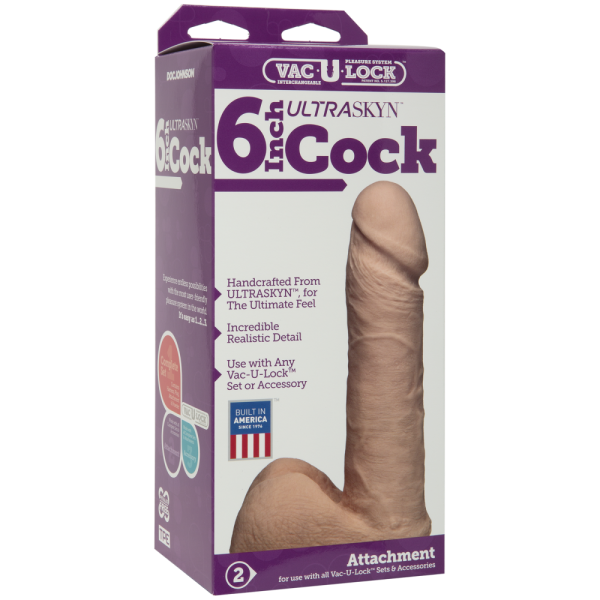 купить Фаллоимитатор Doc Johnson Vac-U-Lock - 6 Inch ULTRASKYN Cock White, диаметр 4,3см