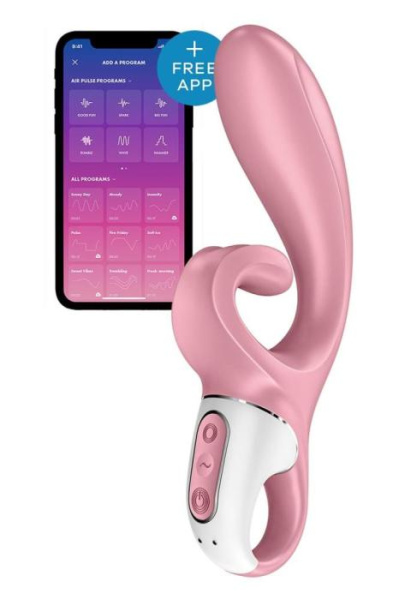 купить Смарт вибратор кролик Satisfyer Hug Me Pink, 2 мотора, диаметр 4,2см, широкая клиторальная часть