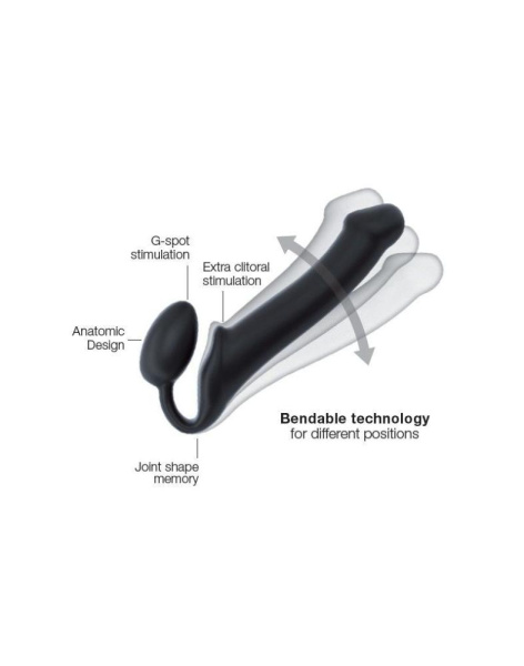 купить Безремневой страпон Strap-On-Me Black S, полностью регулируемый, диаметр 2,7см