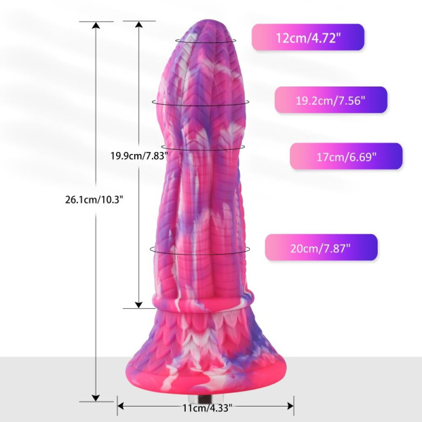 купить Фаллоимитатор для секс-машин Hismith 10.3″ Silicone Monster Dildo Series, система крепления KlicLok