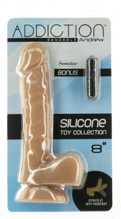 фото Гибкий фаллоимитатор на присоске ADDICTION — ANDREW 8″ Silicone Dong — Caramel, вибропуля в подарок  || фото Гнучкий фалоімітатор на присосці ADDICTION — ANDREW 8″ Silicone Dong — Caramel, віброкуля в подаруно 