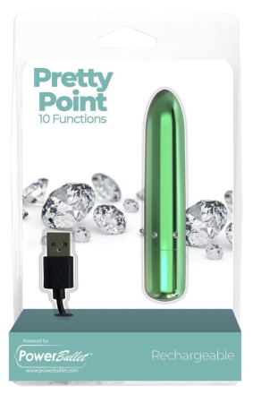 фото Вибропуля PowerBullet - Pretty Point Rechargeable Bullet Teal  || фото Віброкуля PowerBullet - Pretty Point Rechargeable Bullet Teal 