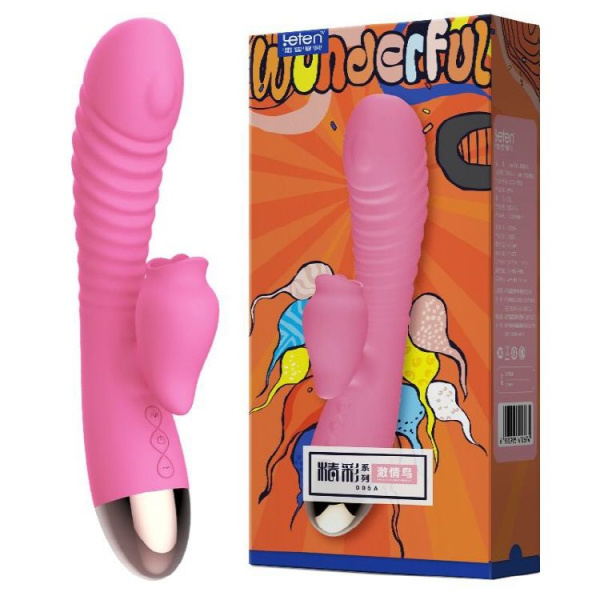 купить Вибратор-кролик с подогревом и шаловливым язычком для клитора Leten Wonderful Pink