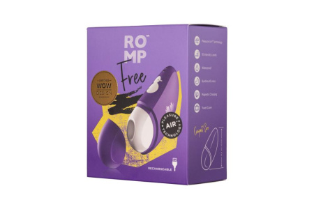 фото Вакуумный клиторальный стимулятор Romp Free, дорожный чехол, 10 уровней интенсивности  || фото Вакуумний кліторальний стимулятор Romp Free, дорожній чохол, 10 рівнів інтенсивності 
