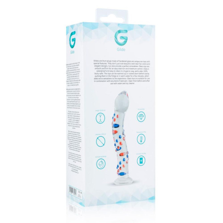 фото Стеклянный дилдо с изгибами и рисунком Gildo Glass Dildo No. 3  || фото Скляний ділдо з вигинами і малюнком Gildo Glass Dildo No. 3 