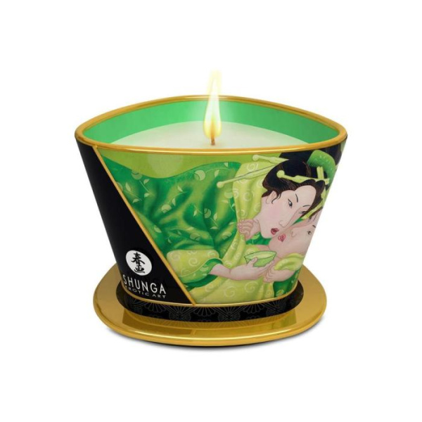 купить Массажная свеча Shunga Massage Candle – Exotic Green Tea (170 мл) с афродизиаками