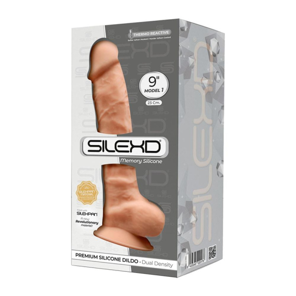 купить Фаллоимитатор SilexD Tomas Flesh (MODEL 1 size 9in), двухслойный, силикон+Silexpan, диаметр 4,9см
