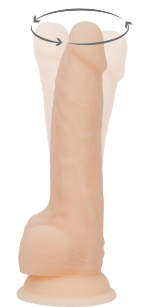 купить Фаллоимитатор с вибрацией и ротацией Naked ADDICTION James 8″ Rotating & Vibrating Dong, пульт ДУ, д