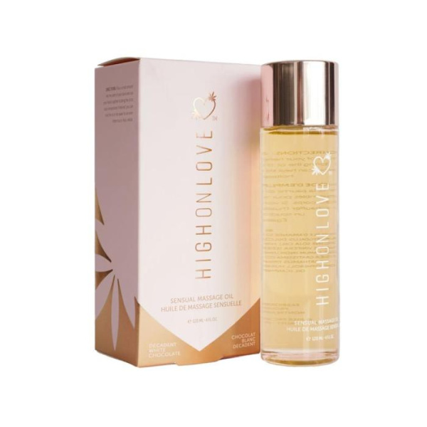 купить Массажное масло HighOnLove Massage Oil - Decadent White Chocolate (120 мл) с маслом семян конопли