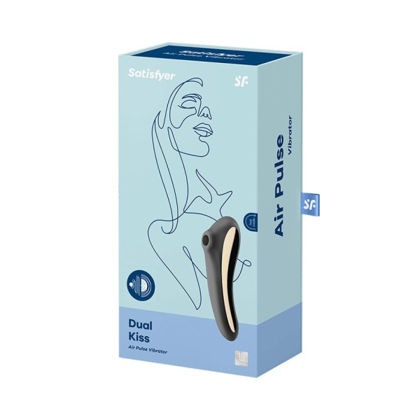купить Вакуумный стимулятор с вибрацией Satisfyer Dual Kiss Black