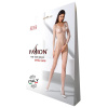 фото Бодистокинг Passion BS068 white, комбинезон, крупная сетка, длинный рукав  || фото Бодістокінг Passion BS068 white, комбінезон, велика сітка, довгий рукав 