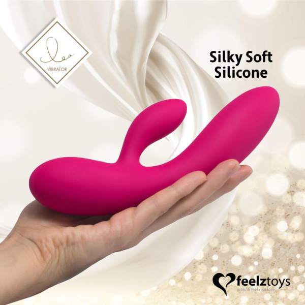 купить Гибкий вибратор кролик с двумя моторами FeelzToys Lea Rabbit Vibrator Rubine Red