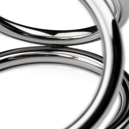 фото Тройное эрекционное кольцо Sinner Gear Unbendable - Triad Chamber Metal Cock and Ball Ring - Large  || фото Потрійне ерекційне кільце Sinner Gear Unbendable – Triad Chamber Metal Cock and Ball Ring – Large 