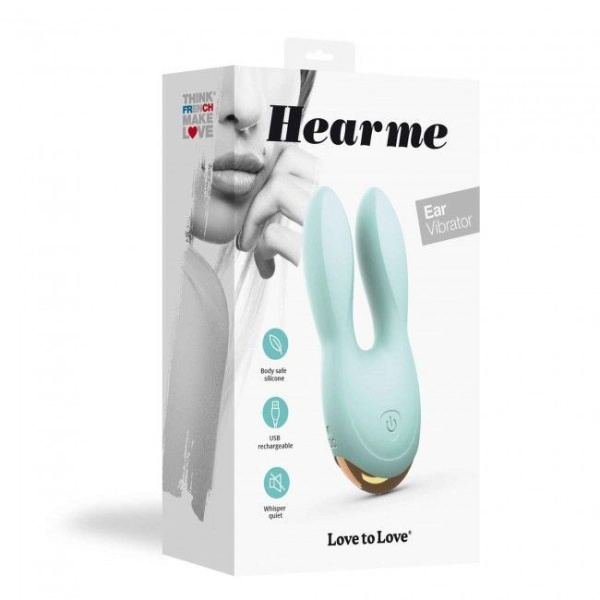 купить Вибратор-кролик Love To Love Hear Me Menthe с двумя моторчиками и разноцветной LED-подсветкой