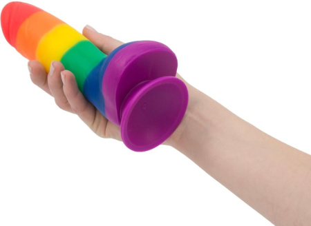 фото Радужный фаллоимитатор ADDICTION - JUSTIN - 8" - RAINBOW, 20,3 см, силикон  || фото Райдужний фалоімітатор ADDICTION - JUSTIN - 8 "- RAINBOW, 20,3 см, силікон, вібропуля в подарунок 