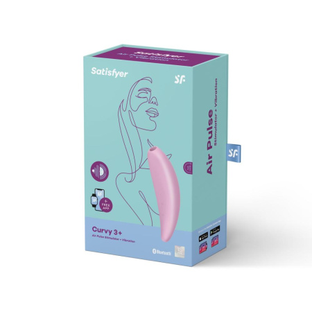 фото Мощный вакуумный клиторальный стимулятор Satisfyer Curvy 3+ с управлением через интернет  || фото Вакуумный клиторальный стимулятор Satisfyer Curvy 3+ 