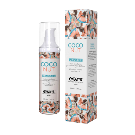 фото Массажное масло EXSENS Coconut 50мл разогревающее, без сахара, без парабенов, съедобное  || фото Масажна олія EXSENS Coconut 50 мл розігріває, без цукру, без парабенів, їстівне 