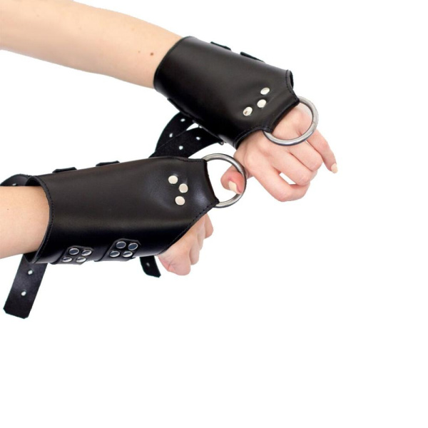 купить Манжеты для подвеса за руки Kinky Hand Cuffs For Suspension из натуральной кожи, цвет черный