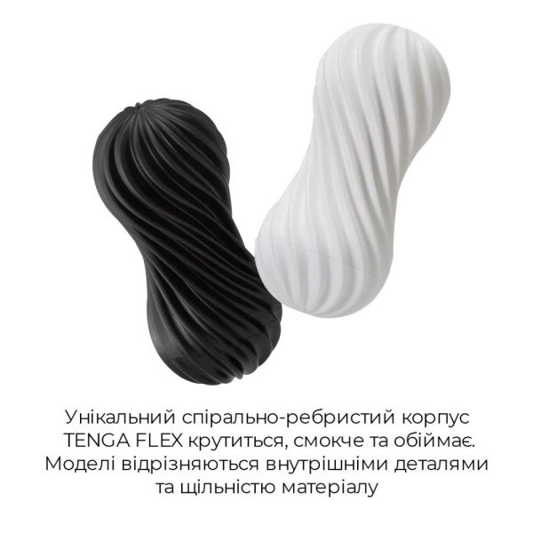 купить Мастурбатор Tenga FLEX Silky White с изменяемой интенсивностью, можно скручивать