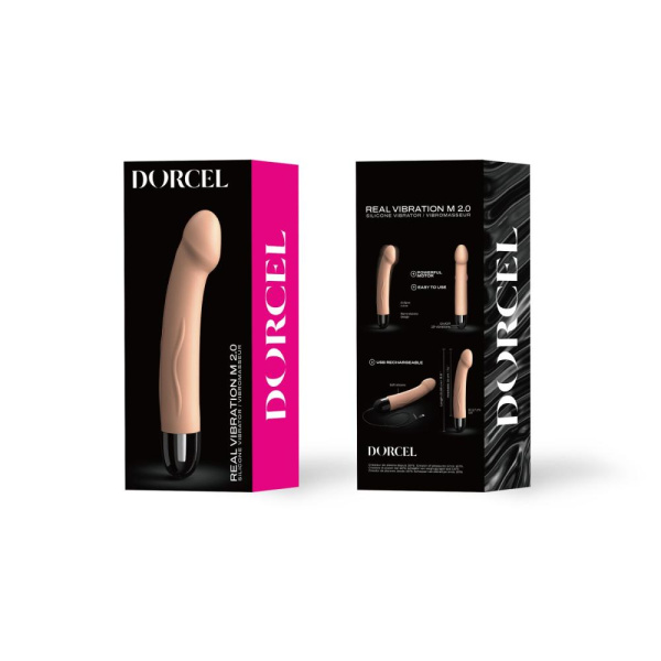 купить Вибратор Dorcel Real Vibration M Flesh 2.0, диам 3,7см, перезаряжаемый, для точки G