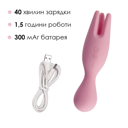 фото Двойной вибратор для чувствительных зон Svakom Nymph Pale Pink  || фото Подвійний вібратор для чутливих зон Svakom Nymph Pale Pink 