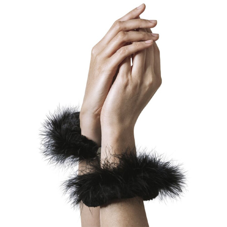 фото Наручники металлические Adrien Lastic Handcuffs Black с черной пушистой отделкой  || фото Наручники металеві Adrien Lastic Handcuffs Black з чорною пухнастою обробкою 