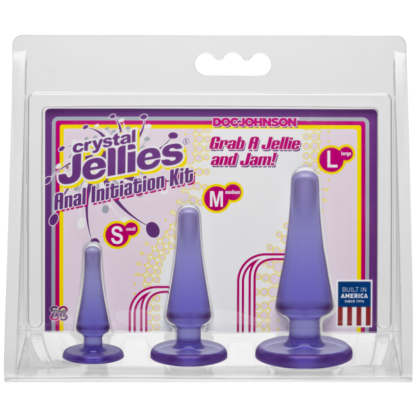 купить Набор анальных пробок Doc Johnson Crystal Jellies Anal - Purple, макс. диаметр 2см - 3см - 4см