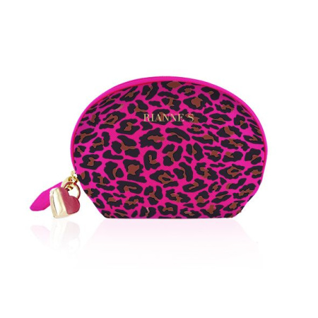 фото Мини-вибромассажер RIANNE S - Lovely Leopard Mini Wand Pink  || фото Мінівібромасажер Rianne S: Lovely Leopard Pink, 10 режимів роботи, косметичка-чохол, мед.силікон 