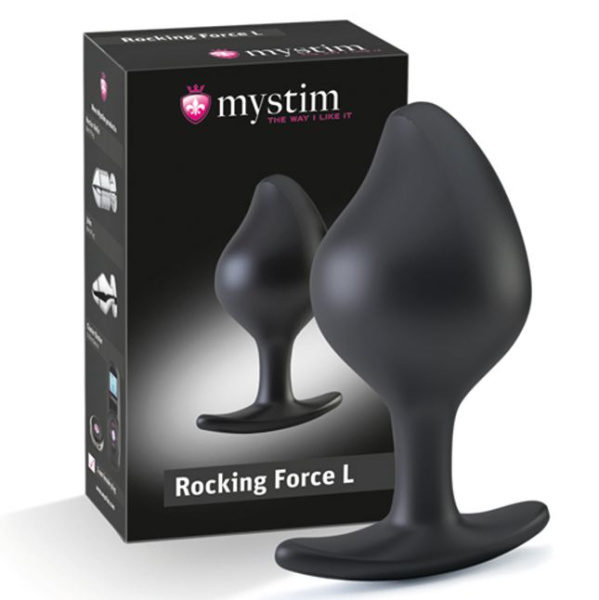 купить Силиконовая анальная пробка Mystim Rocking Force L для электростимулятора, диаметр 4,7см