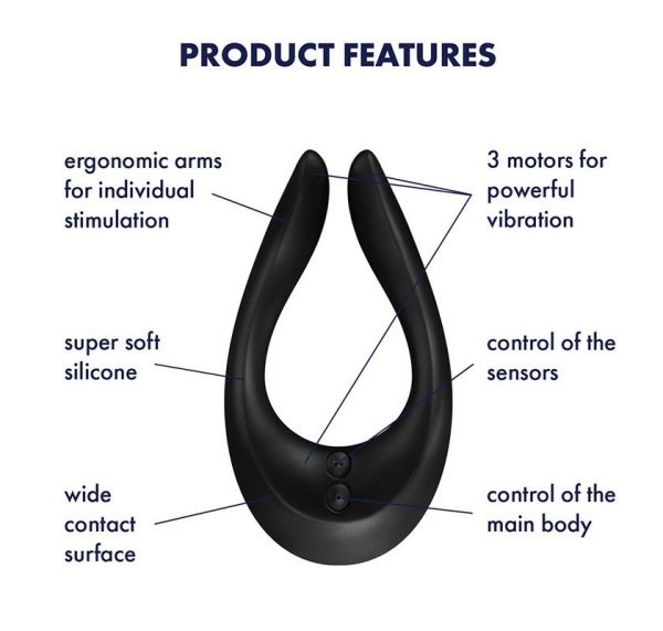 купити Вібратор для пар Satisfyer Endless Joy Black, 3 незалежні мотори, багатофункціональний
