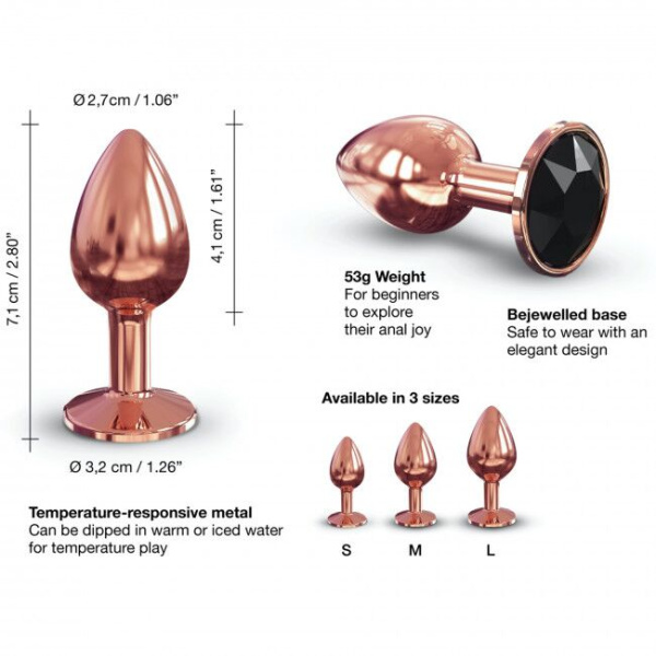 купить Металлическая анальная пробка с украшением в виде кристалла Dorcel - Diamond Plug S
