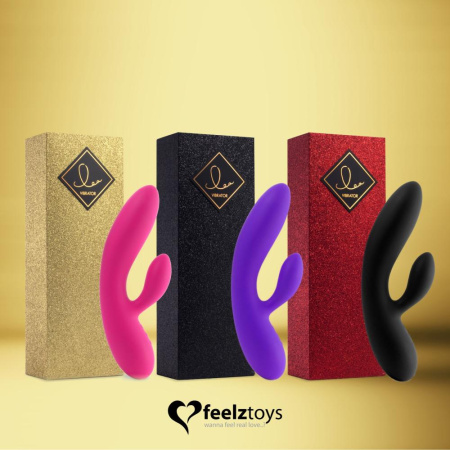 фото Гибкий вибратор кролик с двумя моторами FeelzToys Lea Rabbit Vibrator Black  || фото Гнучкий вібратор кролик з двома моторами FeelzToys Lea Rabbit Vibrator Black 
