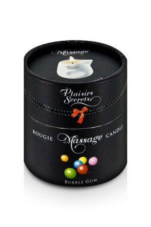 фото Массажная свеча Plaisirs Secrets Bubble Gum (80 мл) подарочная упаковка, керамический сосуд  || фото Масажна свічка Plaisirs Secrets Bubble Gum (80 мл) подарункова упаковка, керамічний посуд 