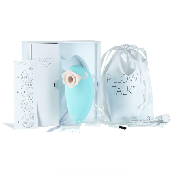 купить Роскошный вакуумный клиторальный стимулятор Pillow Talk - Dreamy Teal с кристаллом Swarovski