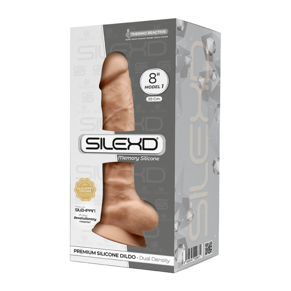 купить Фаллоимитатор SilexD Vetus Flesh (MODEL 1 size 8in), двухслойный, силикон+Silexpan, диаметр 4,2см