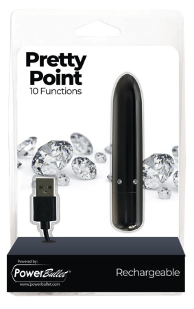 фото Вибропуля PowerBullet - Pretty Point Rechargeable Bullet Black  || фото Віброкуля PowerBullet - Pretty Point Rechargeable Bullet Black 