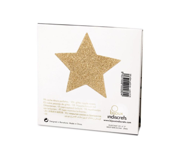 купить Пэстис - стикини Bijoux Indiscrets - Flash Star Gold, наклейки на соски