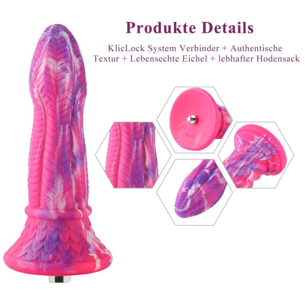 купить Фаллоимитатор для секс-машин Hismith 10.3″ Silicone Monster Dildo Series, система крепления KlicLok