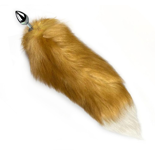 купить Металлическая анальная пробка с хвостом из натурального меха Art of Sex  size M Red fox