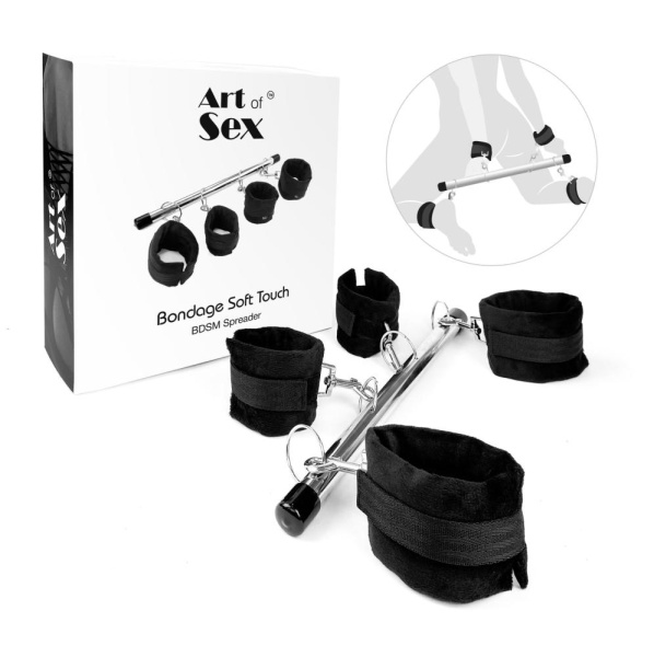 купить Колодка-распорка для рук и ног Art of Sex - Bondage  Soft Touch BDSM Spreader , цвет черный