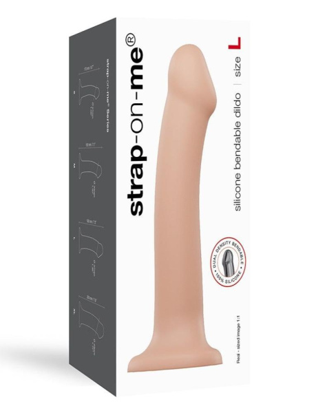 купить Насадка для страпона Strap-On-Me Dual Density Dildo Flesh L, диаметр 3,7см, двухслойная, гибкая