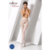 фото Эротические колготки-бодистокинг Passion S010 white, с доступом, геометрический рисунок  || фото Еротичні колготки-бодістокінг Passion S010 white, з доступом, геометричний малюнок 