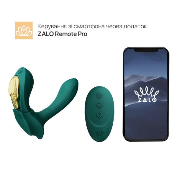 купить Смартвибратор в трусики Zalo — AYA Turquoise Green, насадка и пульт ДУ
