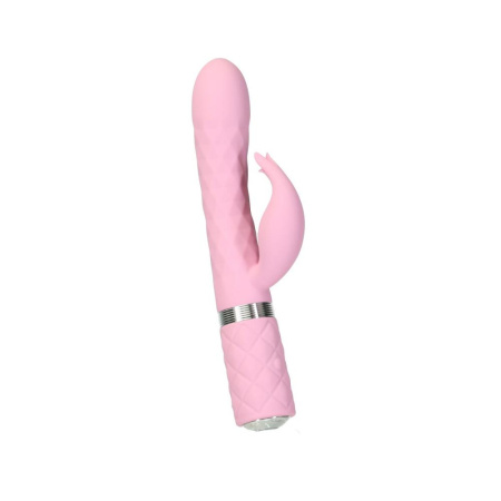 фото Роскошный кролик с ротацией и вибрацией Pillow Talk Lively, Pink, кристалл Сваровски, тройной отрост  || фото Розкішний кролик з ротацією та вібрацією Pillow Talk Lively Pink, кристал Сваровскі, потрійний відро 