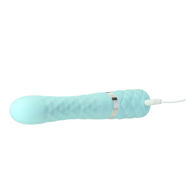 купить Роскошный кролик с ротацией и вибрацией Pillow Talk Lively, Teal, кристалл Сваровски, тройной отрост