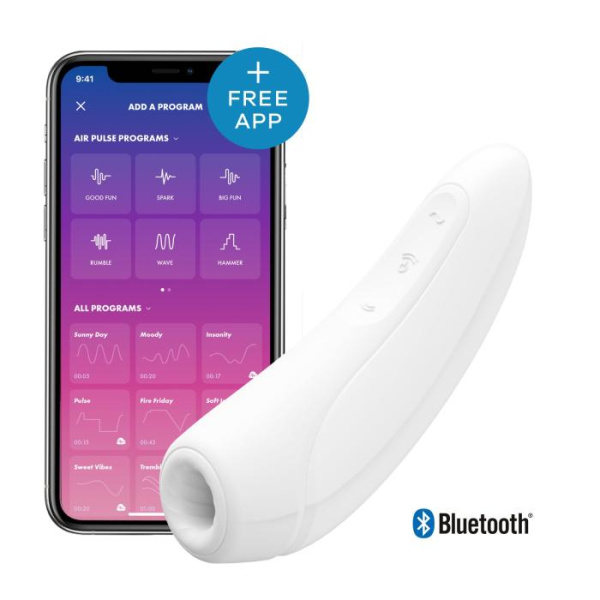купити Вакуумный клиторальный стимулятор Satisfyer Curvy 1+ White