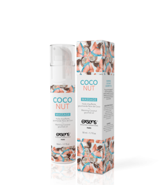 купить Массажное масло EXSENS Coconut 50мл разогревающее, без сахара, без парабенов, съедобное