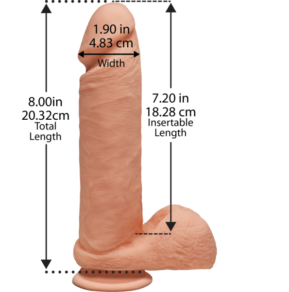 купить Фаллоимитатор Doc Johnson The D - Perfect D - 8 Inch With Balls - ULTRASKYN, диаметр 5,1см